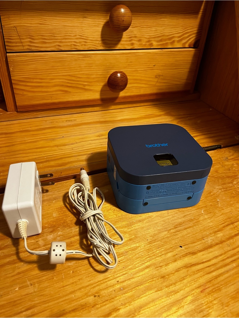 Brother Two-Tone Blue Label Printer Base with Power Adapter